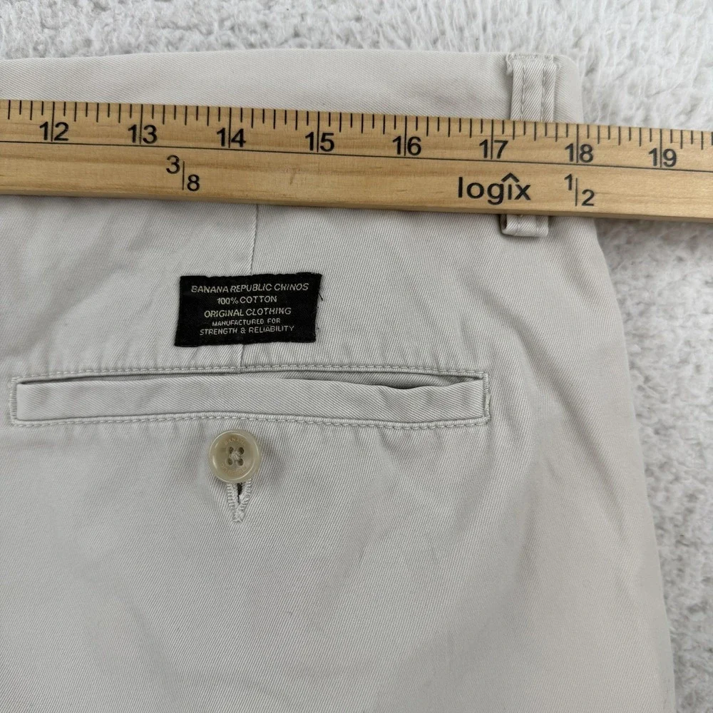 Banana Republic Chino Pants Mens 36x27 Beige Relaxed Fit Dawson 414893-00